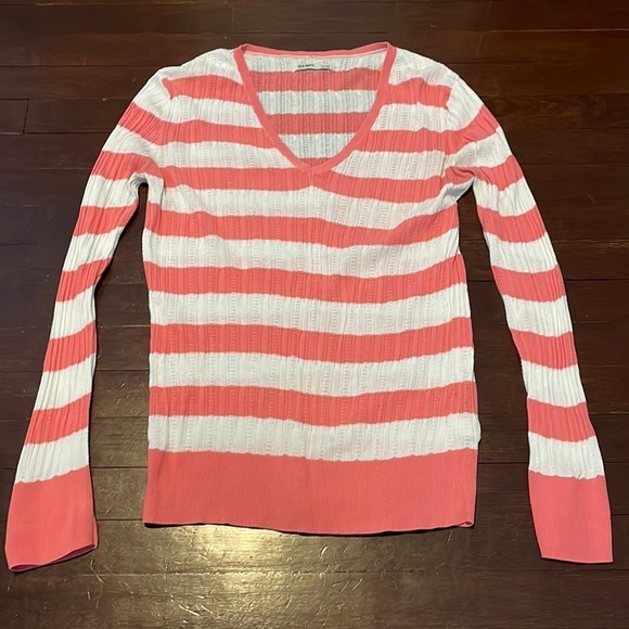 Old Navy Sweaters - Women's Old Navy Striped Thin Long Sleeve V-Neck Sweater Large